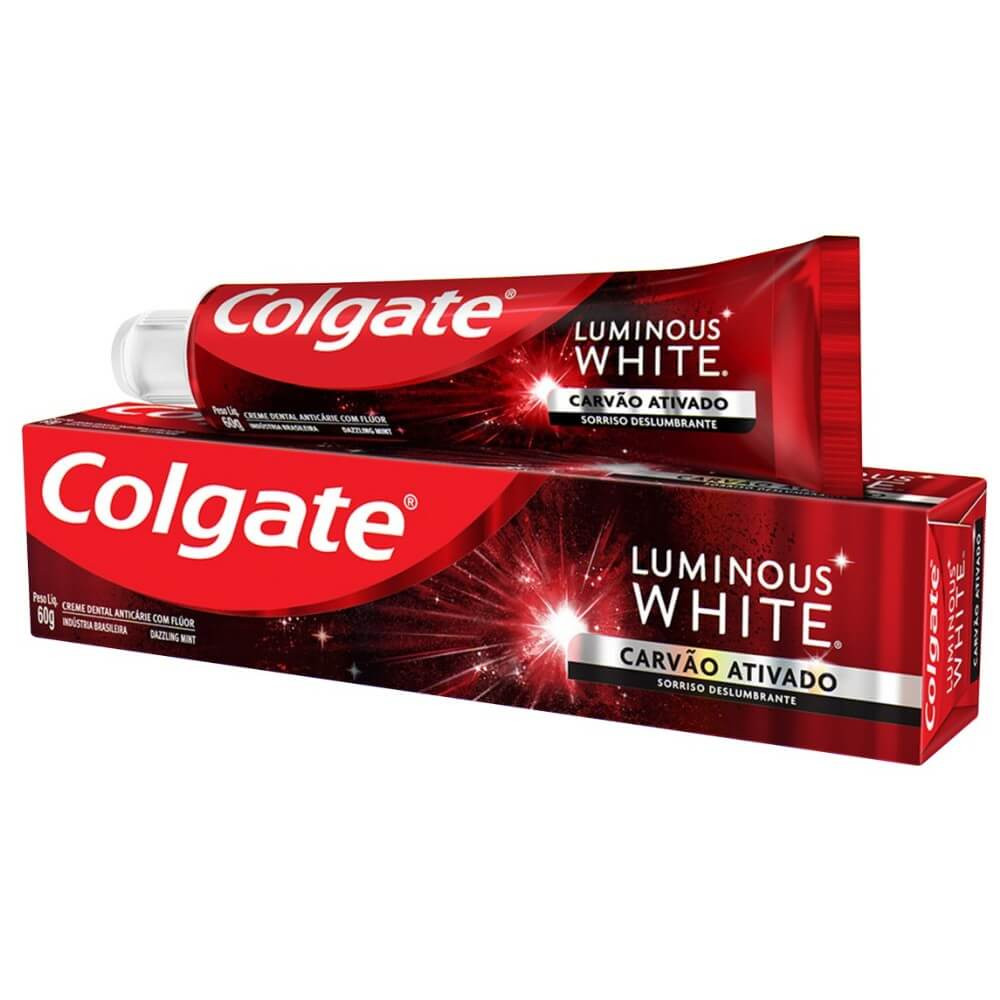 CREME DENTAL COLGATE LUMINOUS WHITE CARVAO ATIVADO 60G¬