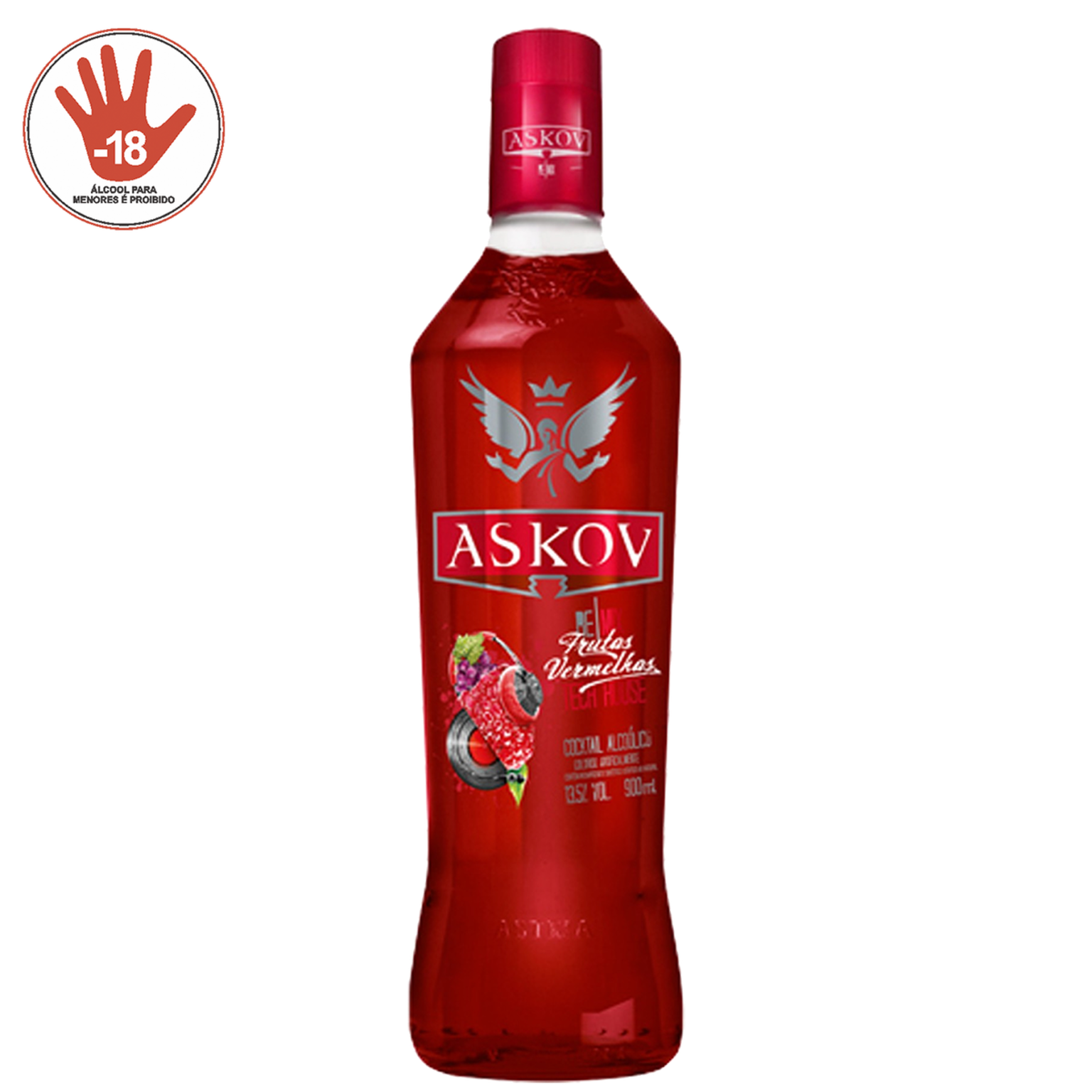 ASKOV VODKA FRUTAS VERMELHA BEBIDA ALCOOLICA 900ML