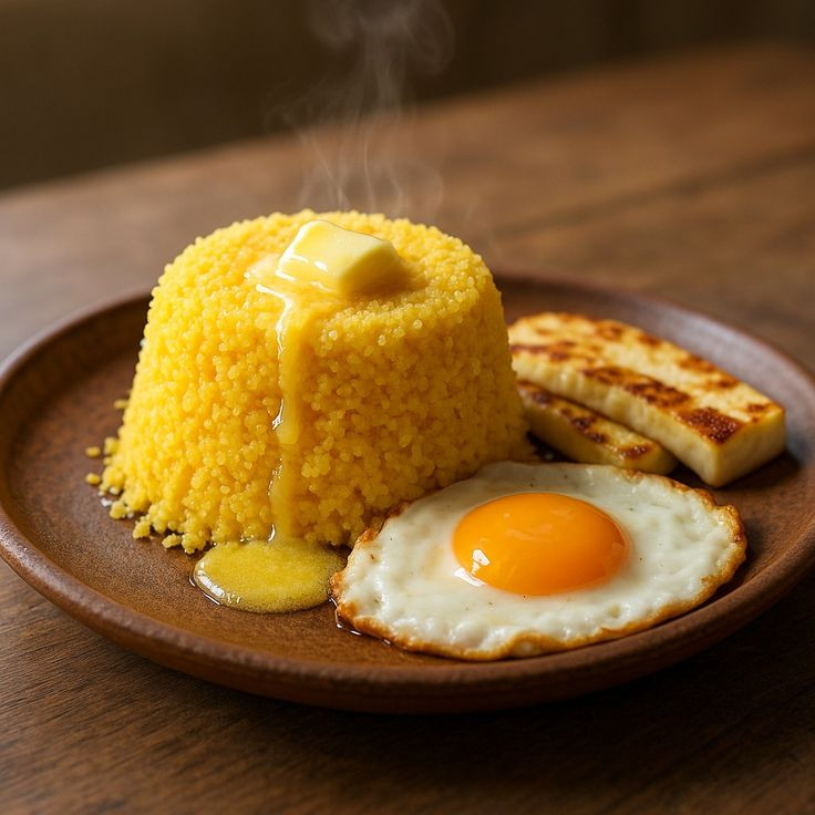 CUSCUZ COM OVO E QUEIJO COALHO