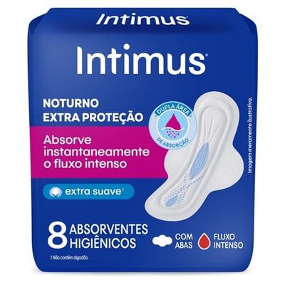 Absorvente Noturno Suave com Abas Intimus 8un