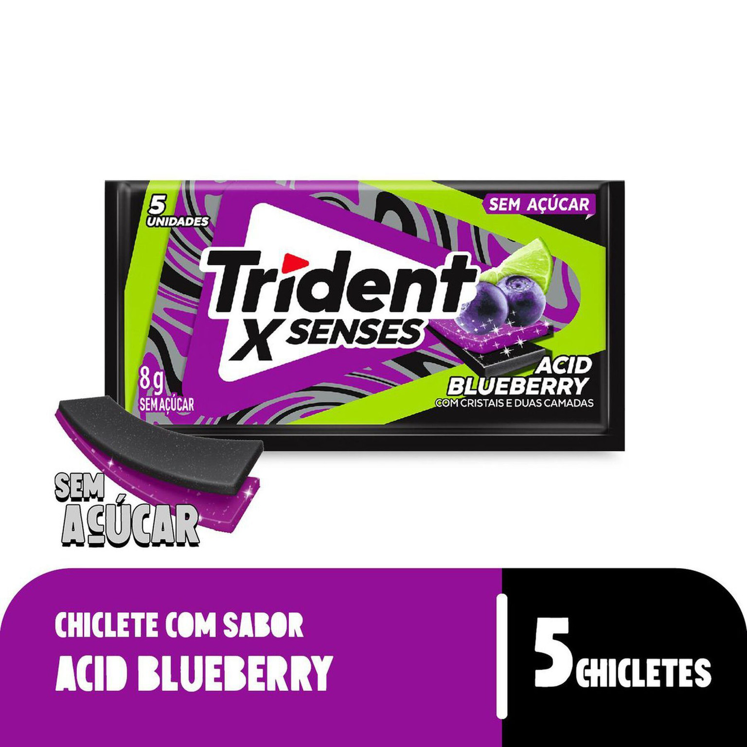 CHICLETE TRIDENT XSENSES BLUEB CITRUS 8G