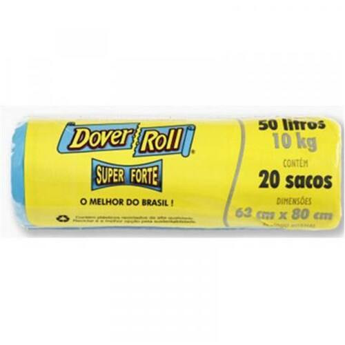 Saco de Lixo Dover Roll Super Forte 50 Litros Embalagem 20 Un