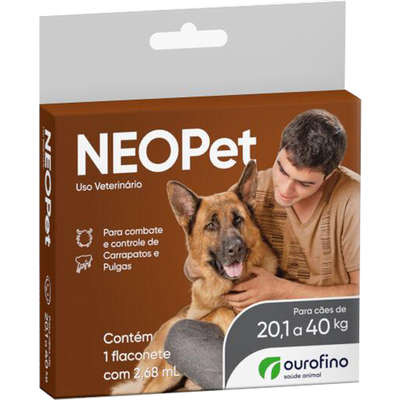 Antipulgas e Carrapatos Neopet 2,68 mL para Cães de 20,1 até 40 Kg
