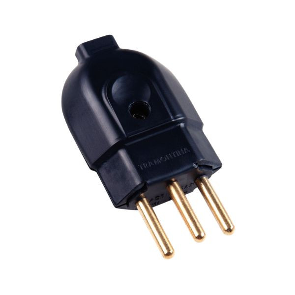 Plugue Macho 2P 10A Preto Tramontina