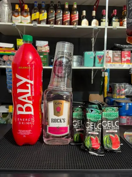 COMBO GIN ROCKS ROSA 1L