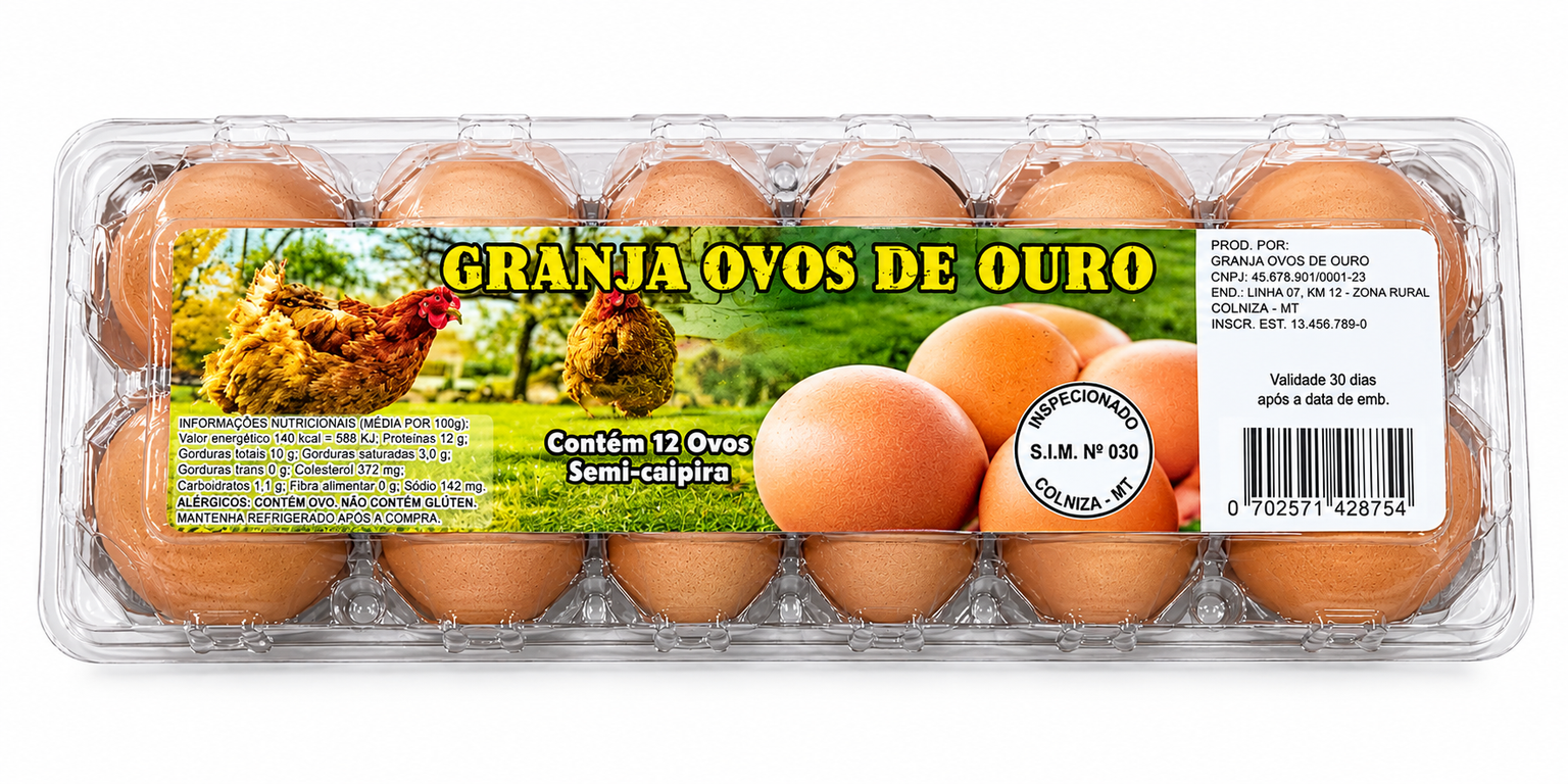 OVOS DE GRANJA OVOS DE OURO DUZIA