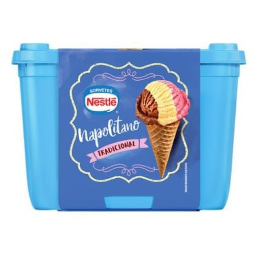 Sorvete Napolitano Tradicional Nestlé 1,5l