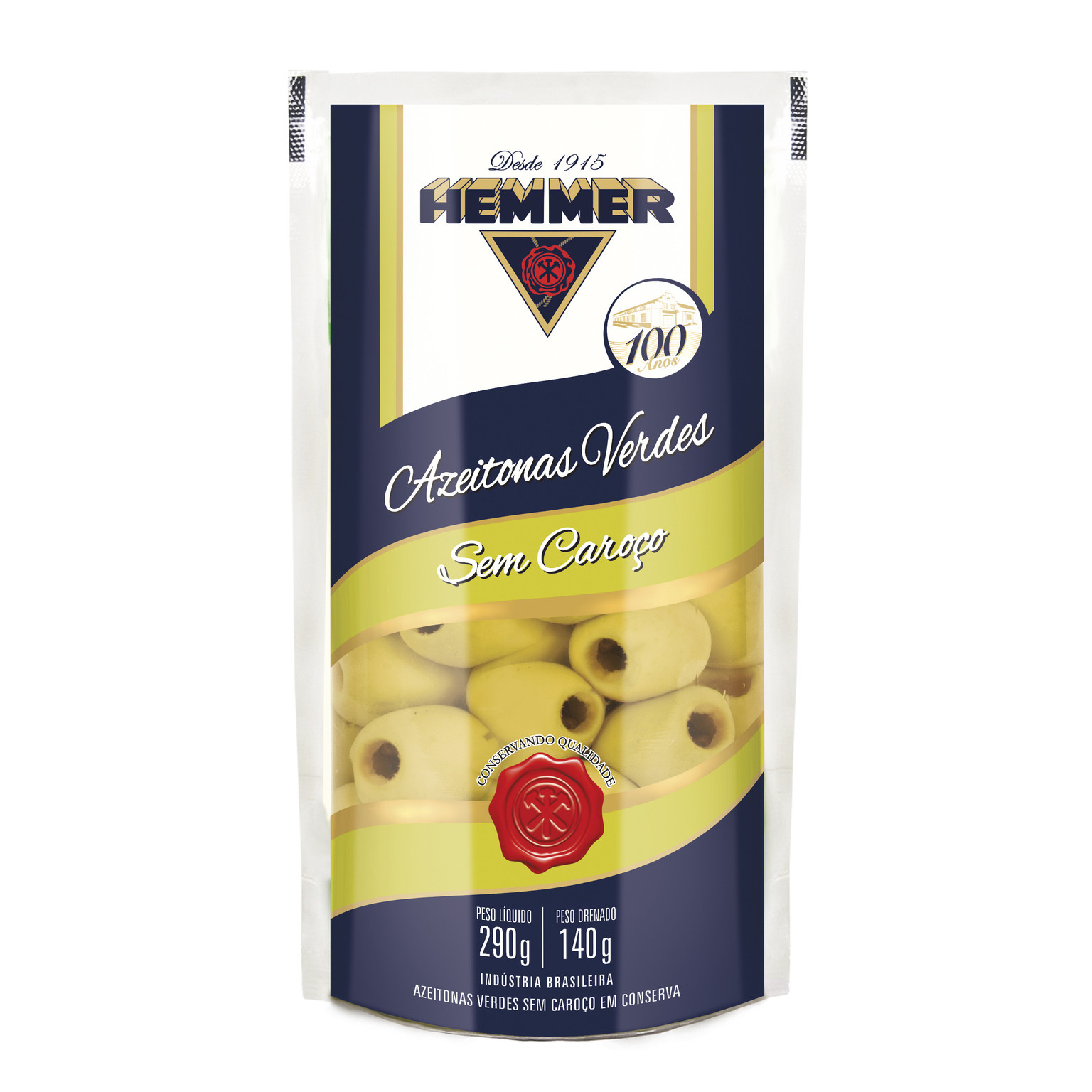 Azeitonas Hemmer Verde S/ Caroco Sc 140g