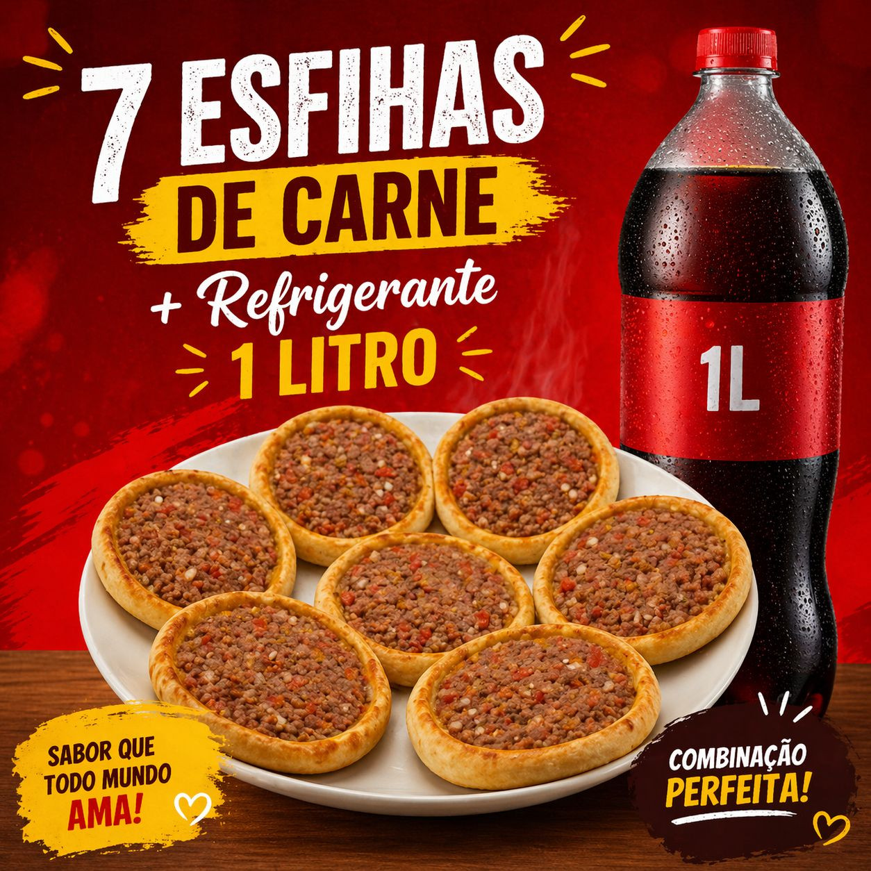 COMB 7 CARNE + REFRI 1LT