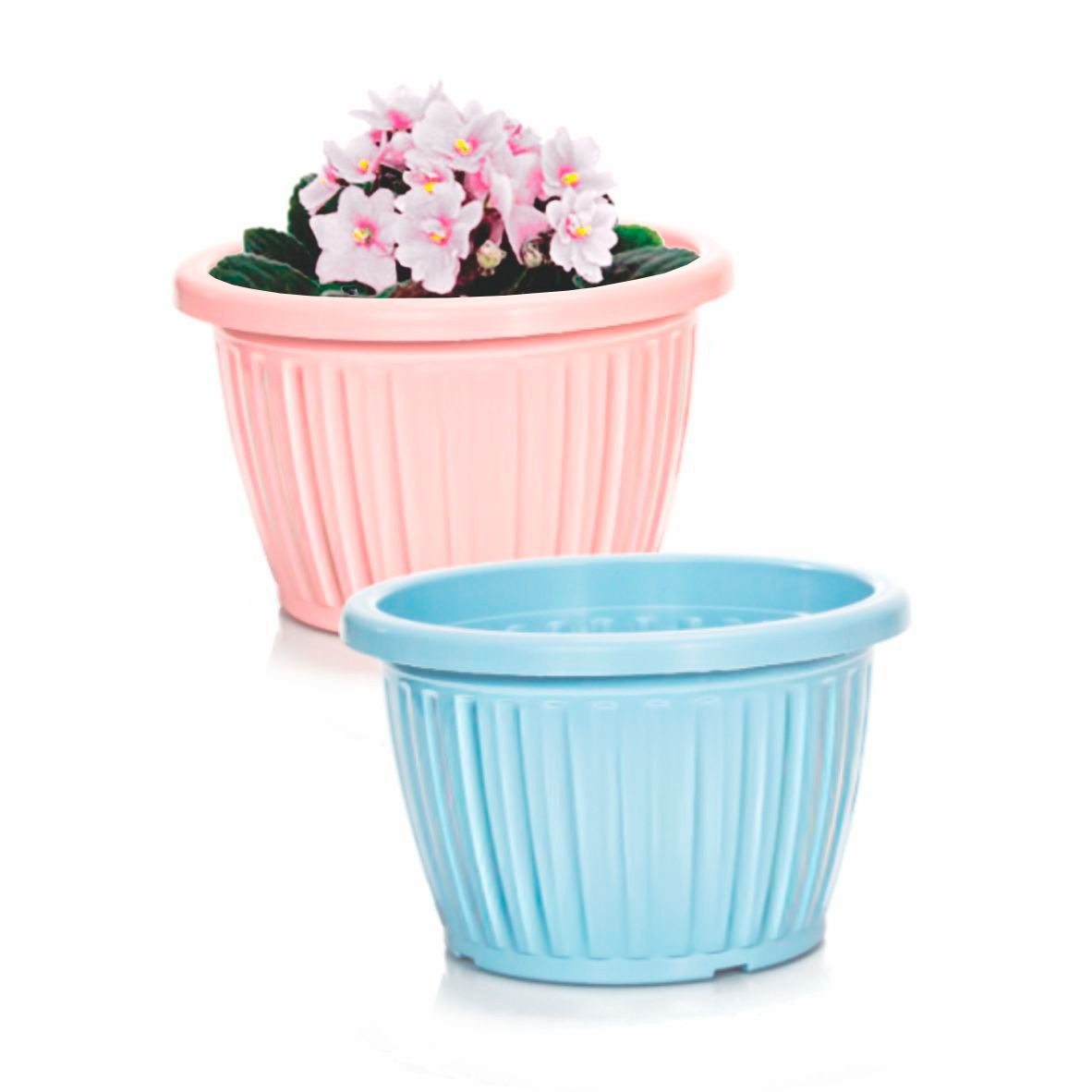 VASO P/ FLOR REDONDO CANELADO 6L