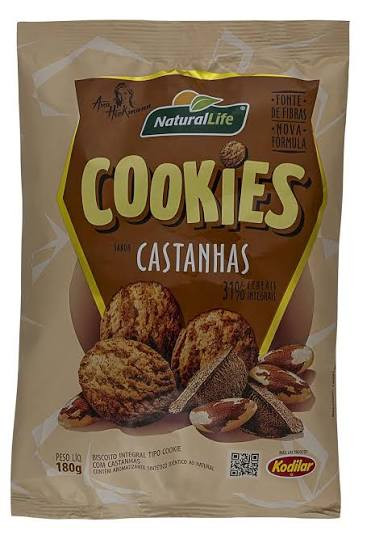 Cookies Integral Natural Life Castanha 180g