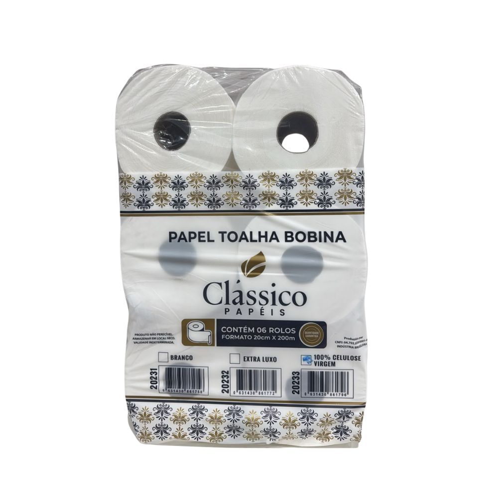PAPEL T BOBINA CLASSICO BRANCO 20X200 FD C6