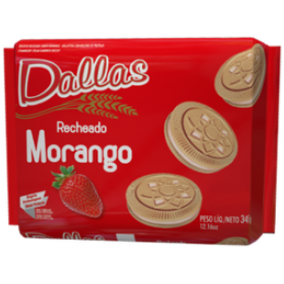BISC RECHEADO DALLAS MORANGO ZERO LACTOSE 345G