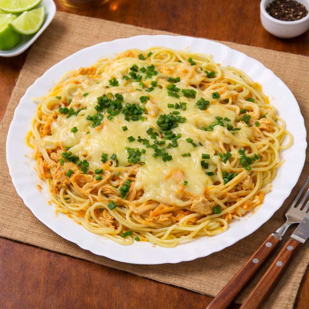Espaguete ao Molho de Frango