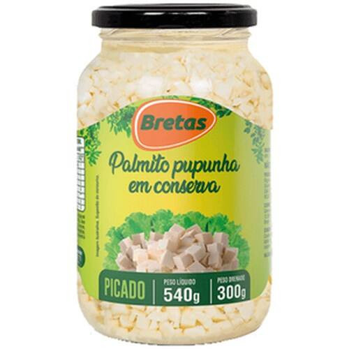 Palmito Pupunha Picado No Vidro Bretas 300g