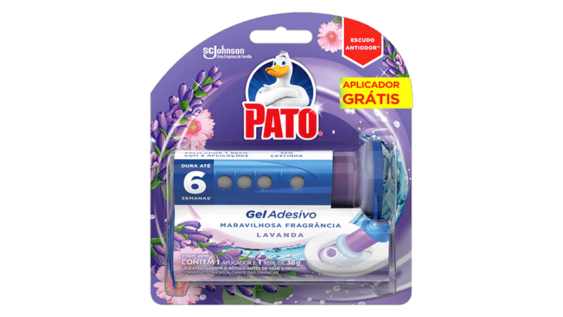 GEL ADESIVO P/ SANITARIO PATO LAVANDA C/6 APLIC