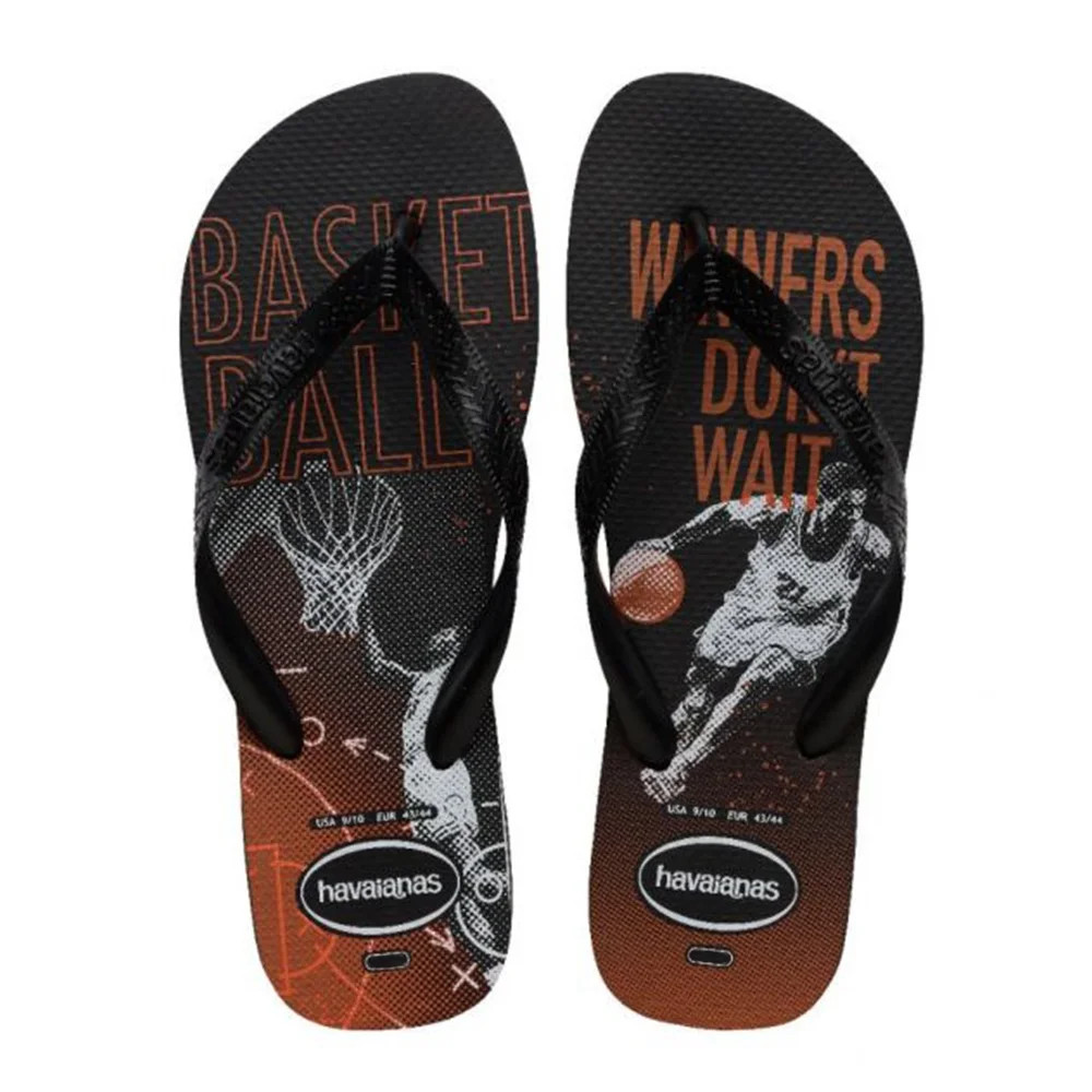 HAVAIANAS TOP ATHLETIC PRETO/LARANJA 45/46**