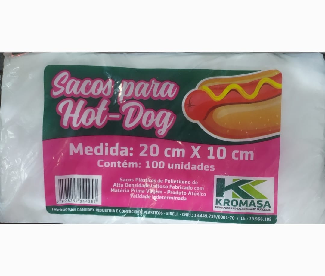 SAQUINHO P/ CACHORRO QUENTE KROMASA 100 UN.
