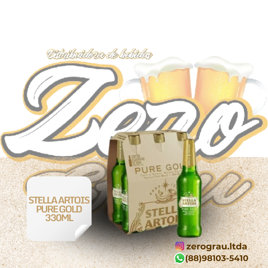 CERVEJA STELLA ARTOIS PURE GOLD LONG NECK 330ML
