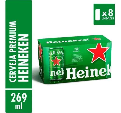 CERVEJA HEINEKEN LT 269ML PACK 8 UN