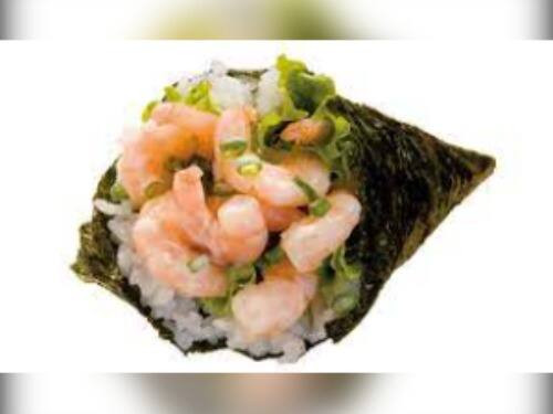 Temaki com Camarão, Cream cheese e cebolinha