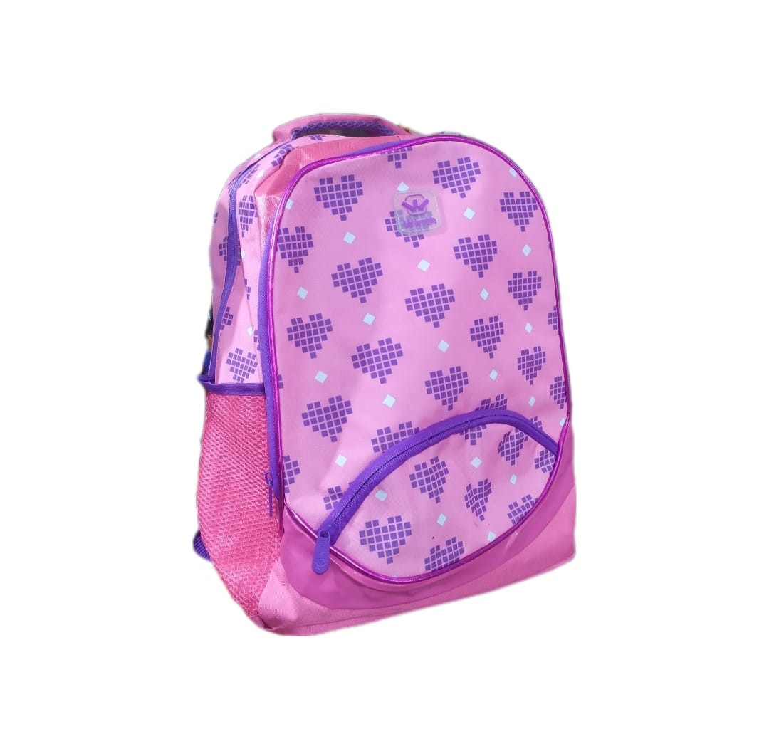 MOCHILA FEM. CORAÇÃO ROSA WINTH ESCOLAR