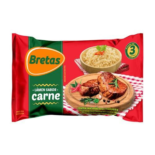 Macarrão Instantâneo Sabor Carne Bretas 85g