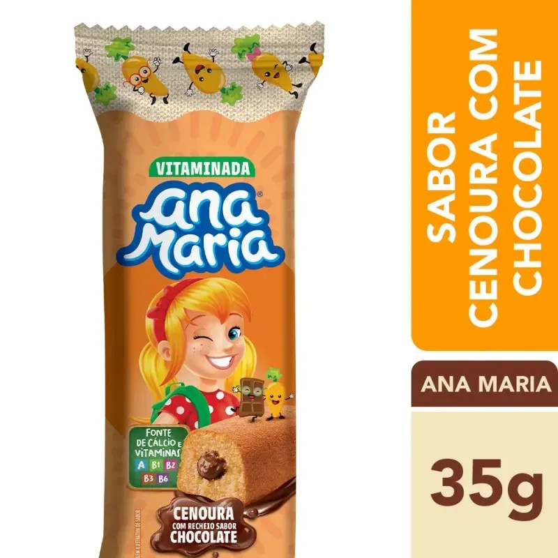 BOLINHO ANA MARIA CENOURA C/CHOCOLATE 35g
