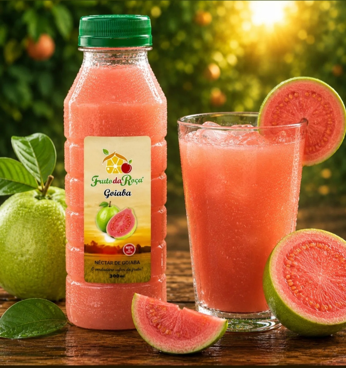 Suco Fruto da roça 40% da fruta (Goiaba)  300ml