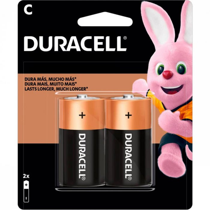 PILHA DURACELL ALCALINA "C" (MEDIA) C/2UN