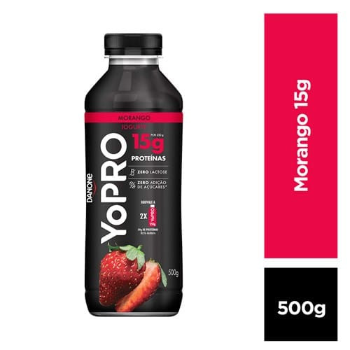 Iogurte Morango Zero Lactose Yopro 500g