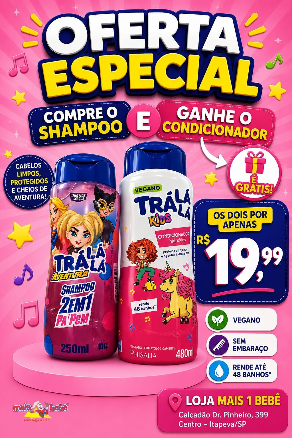 kit shampo e condicionador tra la la 