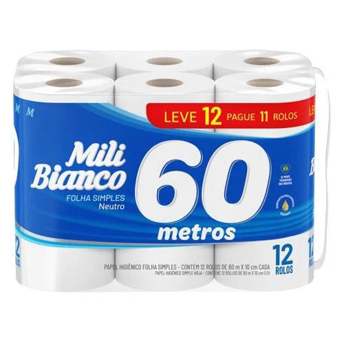 PAPEL HIG MILI BIANCO 60M C/12UN