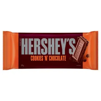 BARRA CHOC COOKIES LEITE HERSHEYS 18X77GR