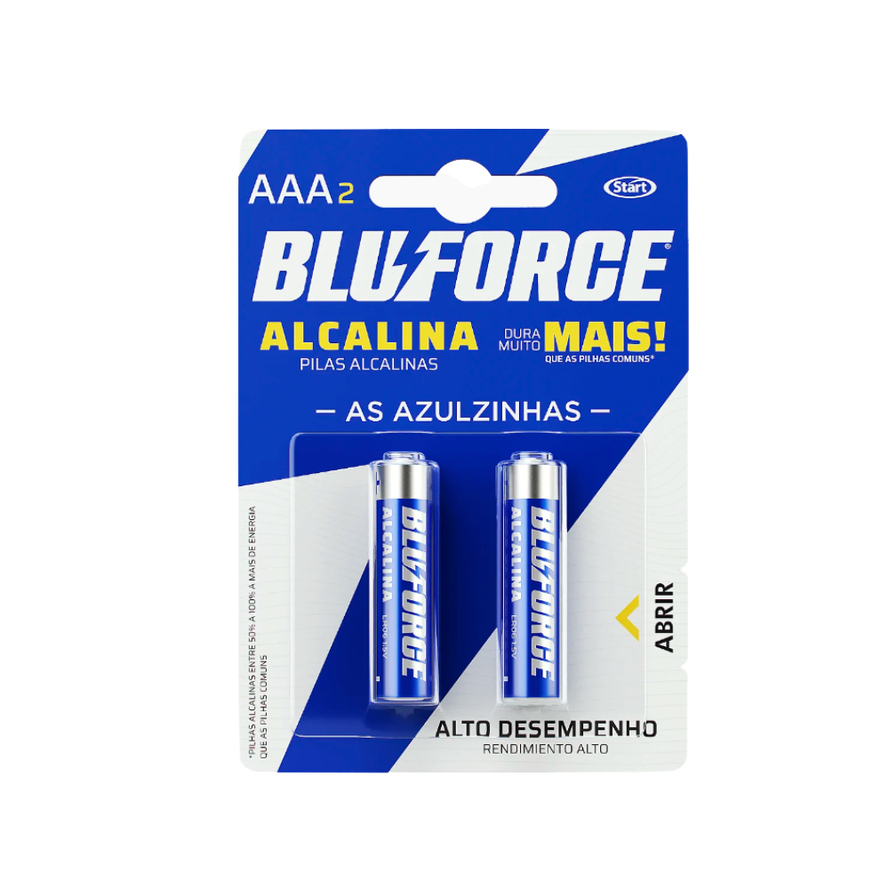 PILHA ALCALINA BLUFORCE AAA C/2