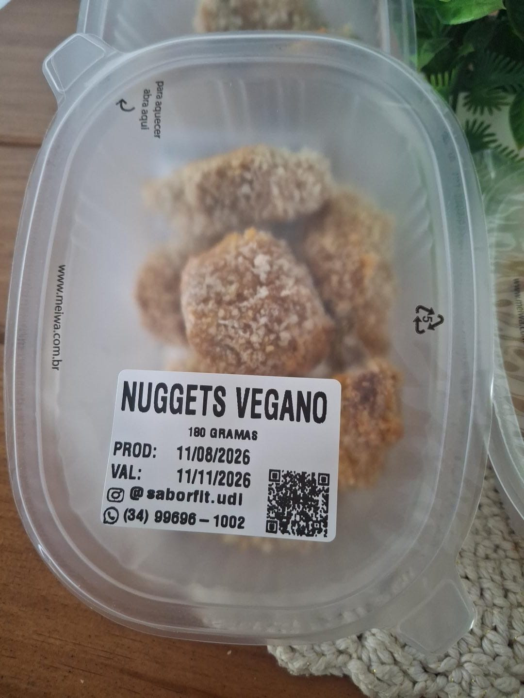 NUGGET VEGANO ASSADO 180 GRAMAS Congelado.