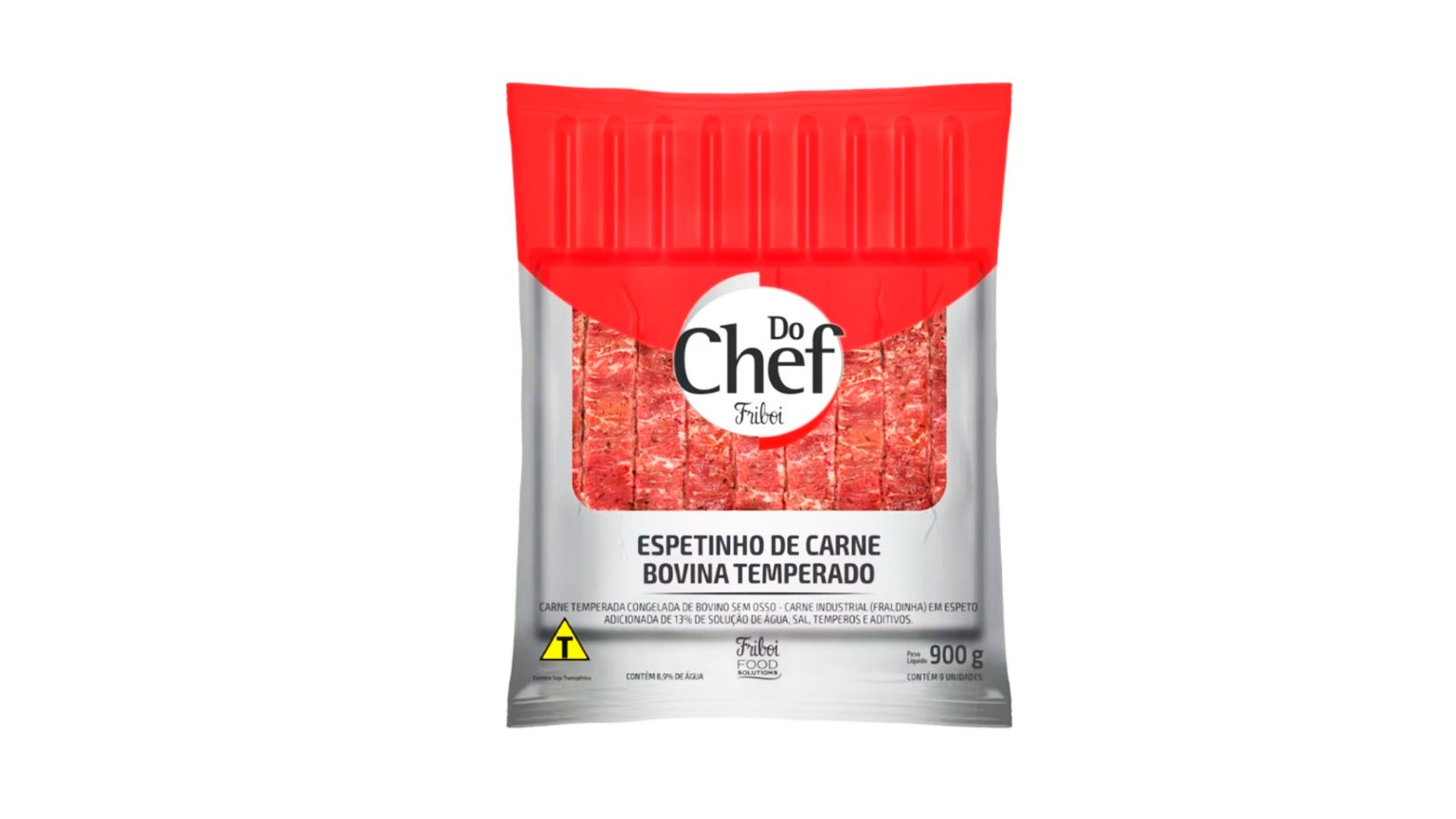 ESPETINHO TEMP DE CARNE BOVINA CONG 900G CHEF