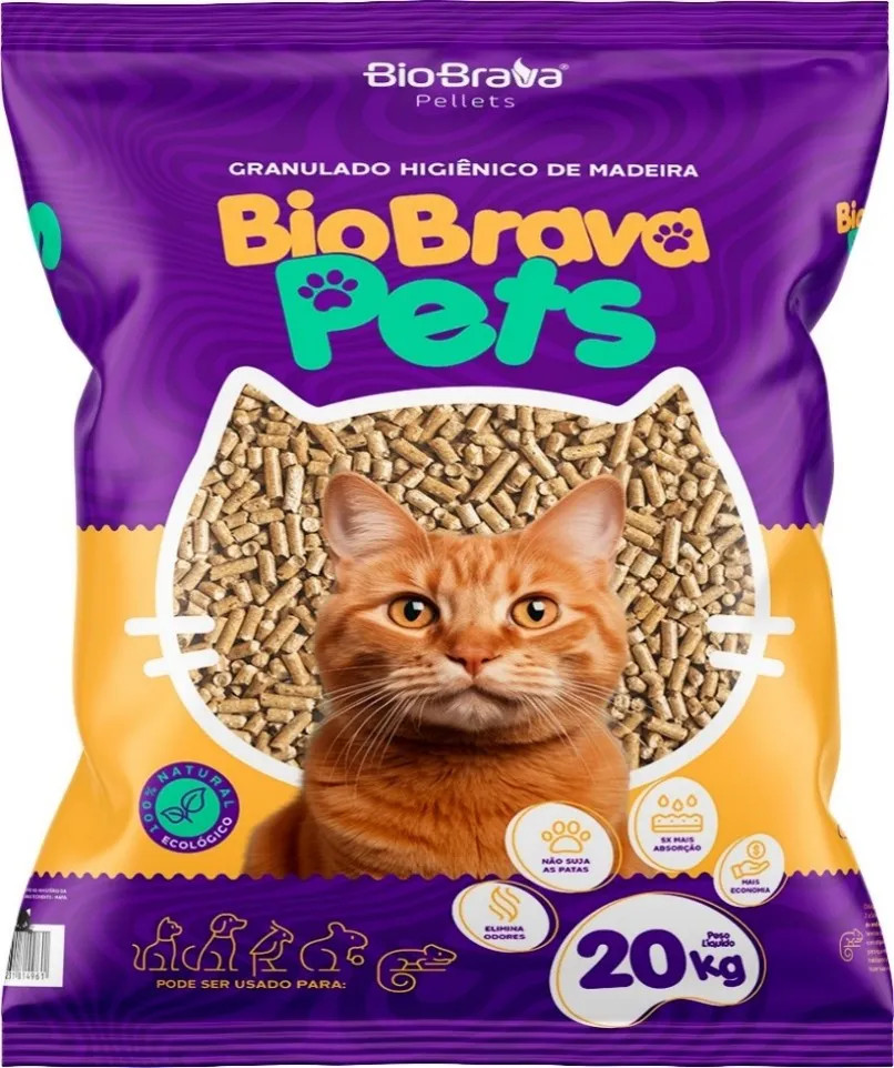 Granulado de Madeira BioBrava Pets 20kg