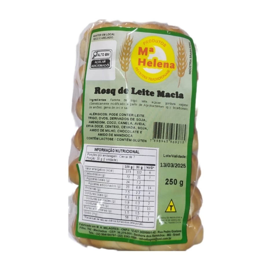 ROSQUINHA DE LEITE MACIA Mª HELENA 200G