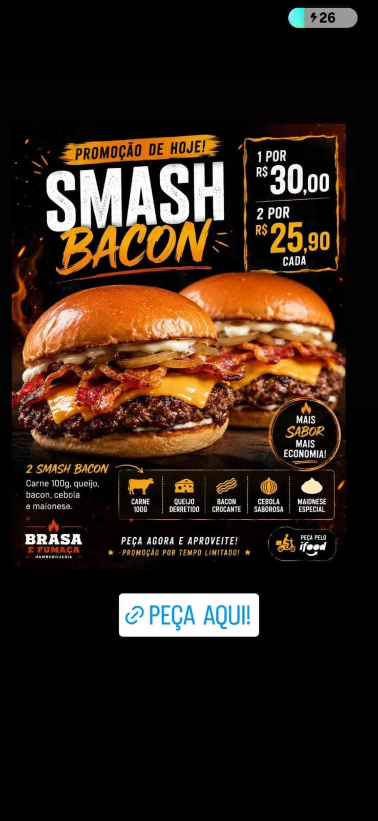 2 Smash Bacon Na Promoção
