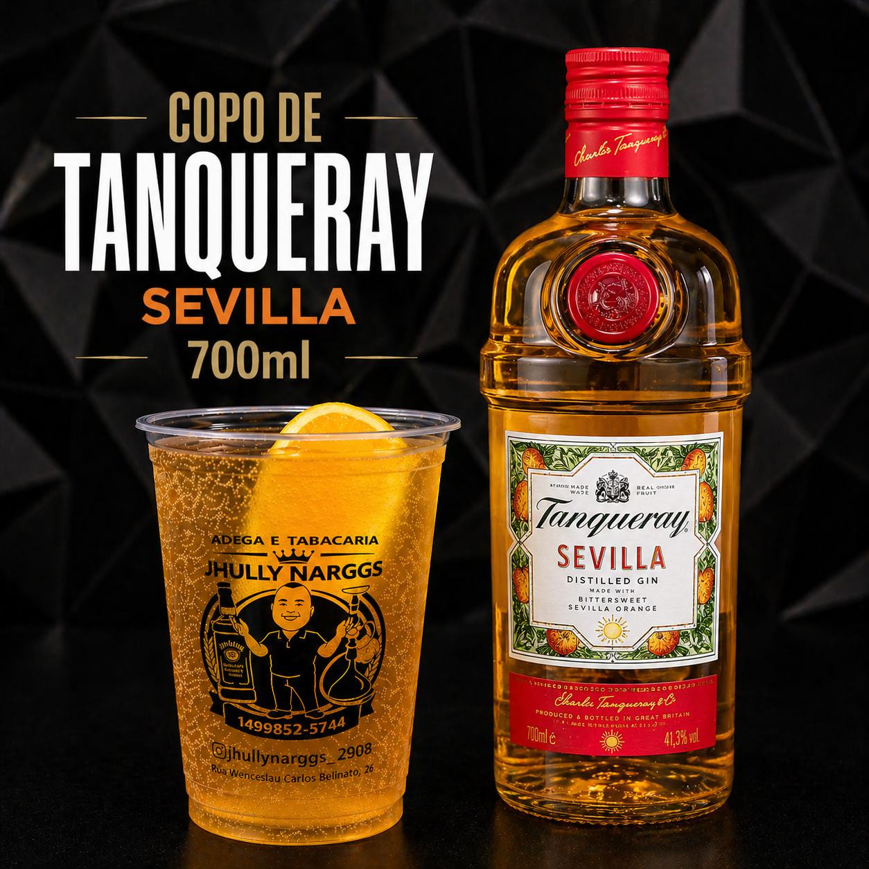 COPO DE GIN (MAÇÃ/ MELANCIA/ TROPICAL) TANQUERAY SEVILLA 700ML