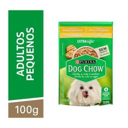 Ração Úmida para Cães Adultos Minis & Pequenos Extralife Sabor Frango Dog Chow 100g