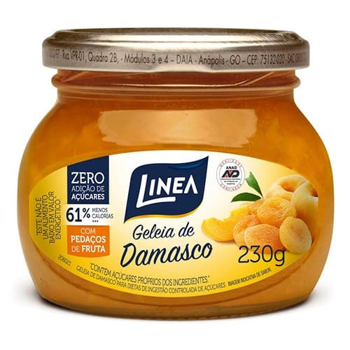 Geléia Linea Zero Açúcar Damasco Vidro 230g