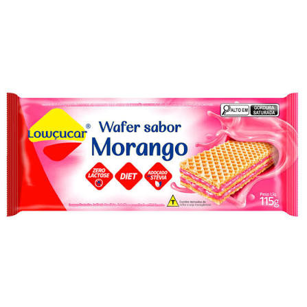 Biscoito Wafer Lowcucar Zr Lact Morango 115g