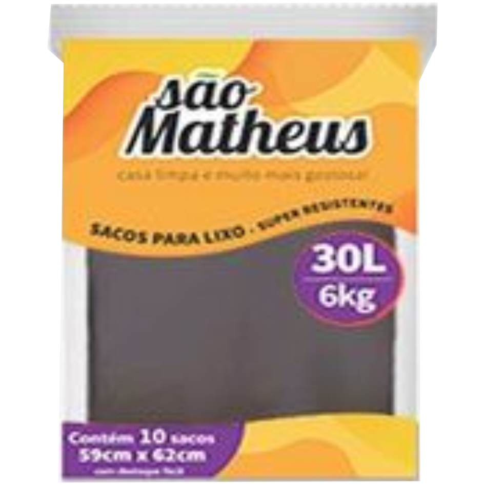 SACO P/ LIXO SAO MATHEUS 30L/6KG C/10UN¬