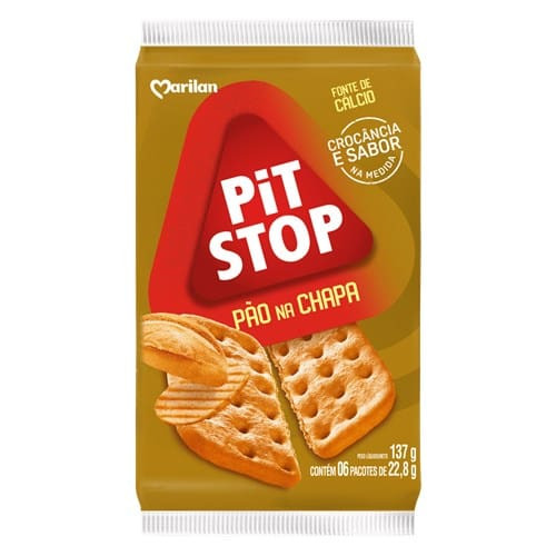 Pacote Biscoito Pão Na Chapa Pit Stop 6un Marilan 137g