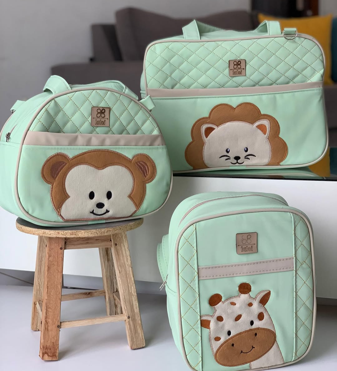 Kit Bolsa Maternidade Safari - 3 Peças 
