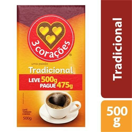 Tradicional Leve 500g Pague 475g Café 3 Corações