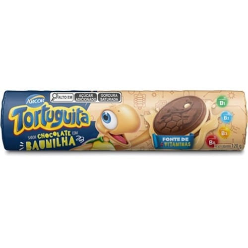 Biscoito Recheado de Chocolate com Baunilha Tortuguita 120g