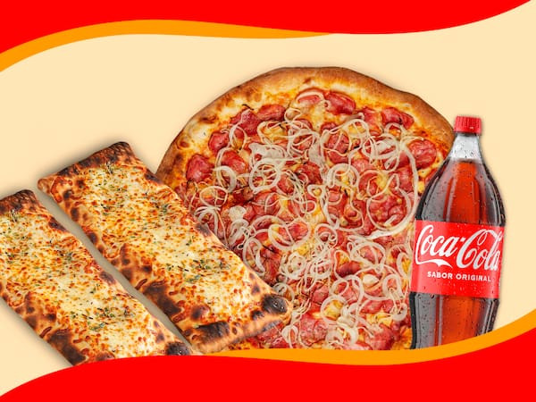 1 Pizza Salgada 40cm + 2 Forninis + 1 Coca-Cola 2l